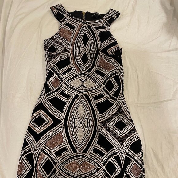Speechless Juniors Bodycon Geometric Glitter Sleeveless Dress Size 3 - Picture 2 of 6